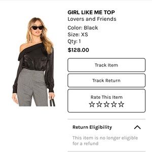 Lovers & Friends Girls Like You silky black off the shoulder cropped blouse NWOT